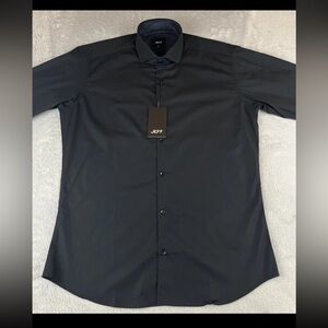 Jeff mens black long sleeve Button Front Shirt size Medium